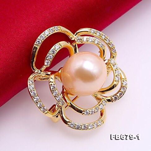JYX Pearl Flower Brocch AA Quality 12.5 Freshwater Pearl Brooches Bouquet Pin in Kuwait