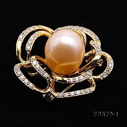 JYX Pearl Flower Brocch AA Quality 12.5 Freshwater Pearl Brooches Bouquet Pin in Kuwait