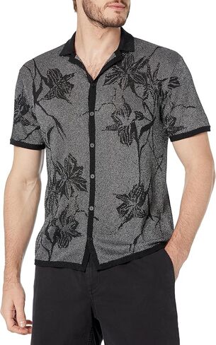 John Varvatos Men's Simon Short Sleeve Camp Collar Shirt in Saudi Arabia