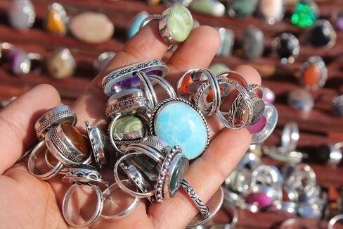 Silver Boho Rings for Women - 5 Pcs Chunky Silver Rings for Women - Fashion Ring Set, Silver Plated Statement Knuckle Rings, Handmade Gemstone Rings for Girls - Stackable Gothic Vintage Rings Pack, in Kuwait