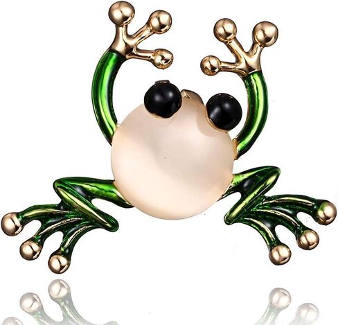 دبوس دبوس زينة للحشرات على شكل ضفدع للنساء، كريستال أخضر مينا حشرة حيوان بروش مجوهرات عتيقة in Kuwait