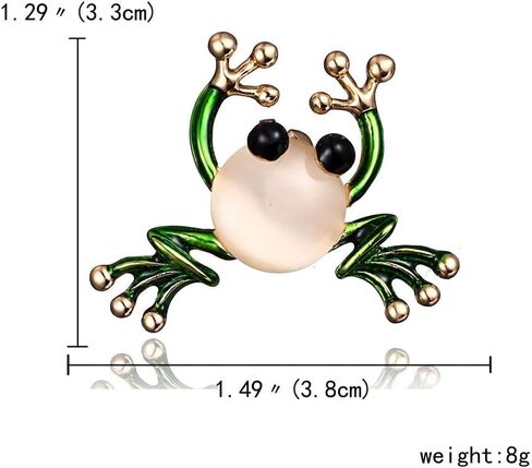 دبوس دبوس زينة للحشرات على شكل ضفدع للنساء، كريستال أخضر مينا حشرة حيوان بروش مجوهرات عتيقة in Kuwait