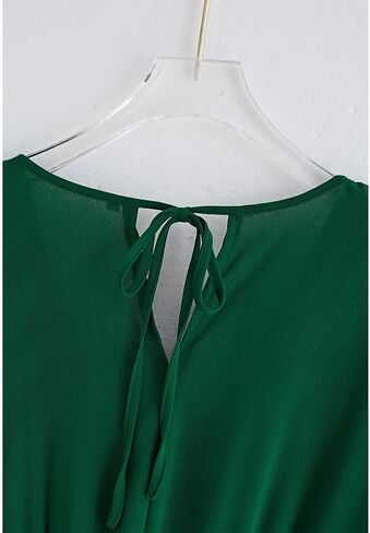 CHICWISH Women's Orange/Green/Black Sash Adorned Pleated Wrap Sleeveless Dress in Saudi Arabia