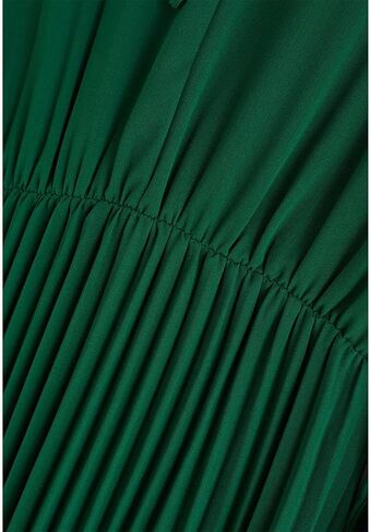 CHICWISH Women's Orange/Green/Black Sash Adorned Pleated Wrap Sleeveless Dress in Saudi Arabia