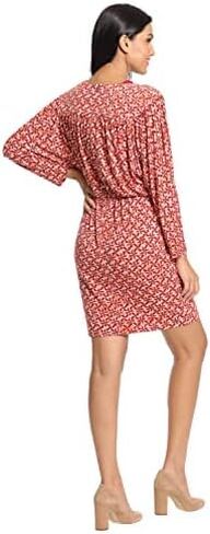 London Times Women's V-Neck Shoulder Yoke Dolman SLV Jersey Dress in Kuwait