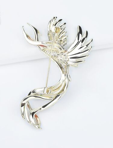 VVCome Flying Two Headed Gradient Phoenix Bird Brooch Pins Crystal Enamel Peacock Lapel Pins Broach Corsage Breastpin Jewelry in Saudi Arabia