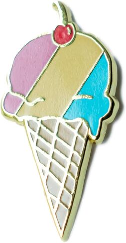 HAPPILY PLANTS Ice Cream Cone Lapel Pin, Zinc Alloy, Hard Enamel, no gemstone in Kuwait