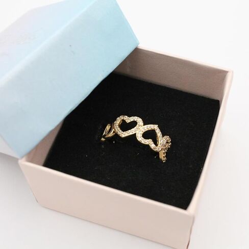Guangstar Vary Stylish Gold Plated Adjustable Rings with Cubic Zirconia or Pearls for Women, Size 6-9 in Saudi Arabia
