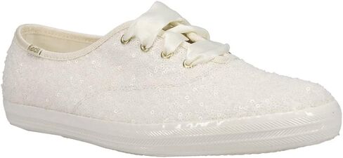 Keds Womens Champion Celebrations Sequin Lace Up Sneakers Shoes Casual - Off White - Size 8 M in Saudi Arabia