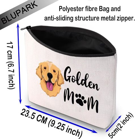 BLUPARK Golden Retriever Mom Gifts Golden Mom Cosmetic Bag Dog Lover Gift for Golden Retriever Mama (GOLDEN MOM) in Saudi Arabia