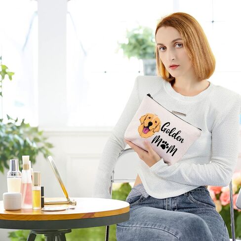 BLUPARK Golden Retriever Mom Gifts Golden Mom Cosmetic Bag Dog Lover Gift for Golden Retriever Mama (GOLDEN MOM) in Saudi Arabia