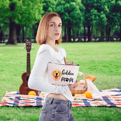 BLUPARK Golden Retriever Mom Gifts Golden Mom Cosmetic Bag Dog Lover Gift for Golden Retriever Mama (GOLDEN MOM) in Saudi Arabia