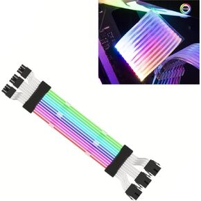 ARGB GPU Power Supply Cable 3 * 8(6+2) Pin RGB PSU Cables Strimer Extension Cable Kit 5V 3Pin Synchronized (Black)
