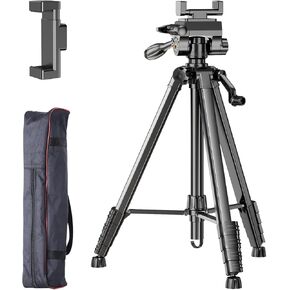 69"-Camera-Tripod, Versatile Phone & iPad Tripod with Wireless Remote and 2-in-1 Phone Tripod Compatible with DSLR Cameras,Cell Phones,Projector,Webcam,Spotting Scopes