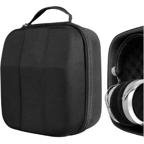 Geekria Shield Case for Large-Sized Over-Ear Headphones, Replacement Hard Shell Travel Carrying Bag with Cable Storage, Compatible with Grado PS1000e, HiFiMAN HE6se Headsets (Black)