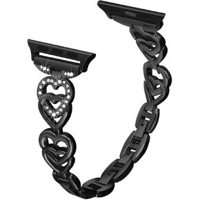 Heart-Shaped Band Compatible for Apple Watch Band 38mm 40mm 41mm 42mm 44mm 45mm 49mm, Iwatch Band for Women Stainless Steel Watch Band Metal Strap for iWatch Series SE 8 7 6 5 4 3 2 1