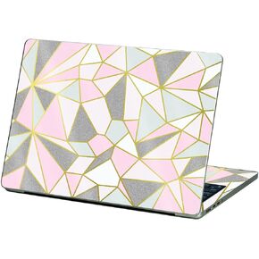 MightySkins Glossy Glitter Skin Compatible with Apple MacBook Air 13.6" M2 (2022) - Rose Gold Polygon | Protective, Durable High-Gloss Glitter Finish | Easy to Apply Change Styles | Made in The USA