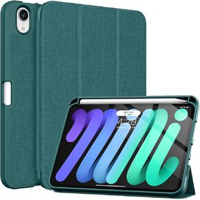 Soke New iPad Mini 6 Case 2021 with Pencil Holder - [Full Body Protection + 2nd Gen Apple Pencil Charging + Auto Wake/Sleep], Soft TPU Back Cover for 2021 iPad Mini 6th Generation 8.3 inch，Violet