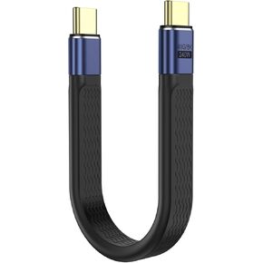 MoKo Short USB C Cable 5 inch [40Gbps, 240W, 8K@60HZ], USB4 Cable Compatible with Thunderbolt 4/3 Interface, 240W USB-C to USB-C Cable for All USB-C Devices, USB-C Short Cable Support OTG, 8K Display