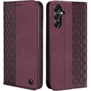Wallet Case for Samsung Galaxy S24 FE 5G 6.7 inch 2024, PU Leather Flip Cover with Card Holder Slots, Strong Magnetic Folio Phone Case, Purple