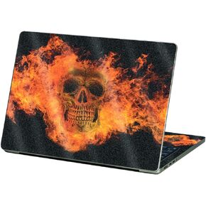 MightySkins Glossy Glitter Skin Compatible with Apple MacBook Air 13.6" M2 (2022) - Fire Skull | Protective, Durable High-Gloss Glitter Finish | Easy to Apply and Change Styles | Made in The USA