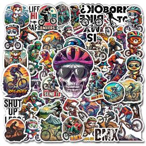 Pack 50 PCS Bike Stickers Waterproof Vinyl Decal Items for Biker Lovers Teens Outdoors Vintage Decorative Journal Scrapbook Laptop Phone Case Hydro Flask Bicycle Luggage