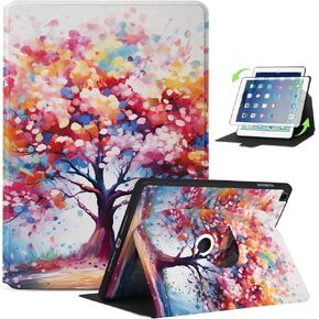 حافظة دوارة 360 درجة لجهاز iPad 10.2 بوصة الجيل 9/7/8 مع تنبيه/غفو تلقائي، عرض متعدد الزوايا، غطاء حماية ذكي بحامل بناتي لجهاز Apple iPad 9/7/8 Gen، Hummingbird