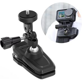 Magnetic Backpack Mount, Shoulder Strap Clip Holder 360° Rotation Clamp Universal Accessories for Go pro Hero 13/12/10 Insta360 X3 Go3 Ace Pro/DJI Osmo Action 5 Pro / Action 4 / Pocket 3 Cameras