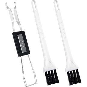 Keycap Puller Switch Puller Stainless Steel Keycap Removal Tool with 2 Pcs White Keyboard Cleaning Brush for Mechanical Keyboard