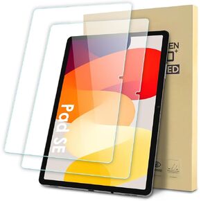 واقي شاشة مكون من قطعتين متوافق مع Xiaomi Redmi Pad SE 11" 2023، طبقة شفافة من الزجاج المقسى، مضادة للخدش، صلابة 9H، سهلة التركيب