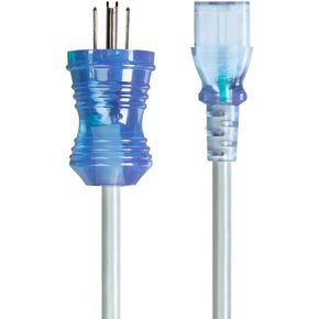 Monoprice Hospital-Grade Computer Power Cable/Cord - 6 Feet - Gray | Clear Plugs 10A 14 AWG (NEMA 5-15P to IEC-320-C13)