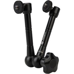 Fotopro 11 Inch Magic Arm Both 1/4 Inch Thread Screw Adjustable Articulating Magic Arm for Tripod LED Light Monitor Microphone Super Clamp