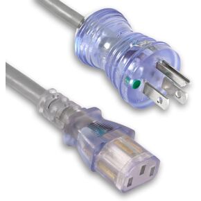 10ft 18 AWG Nema Hospital Grade 5-15P to IEC C13