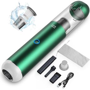 Handheld Car Vacuum Cleaner - 17000 Pa Powerful Suction Handheld Vacuum Cordless with 2 Filters, Ultra Lightweight Portable Mini Hand Vacuum Rechargeable for Car/Home/Pet Hair