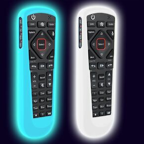 2 Pack Cover for Dish Network Remote, Case for Dish TV Remote Control 52.0/54.0 Replacement, Silicone Skin Sleeve Glow in The Dark Green Blue