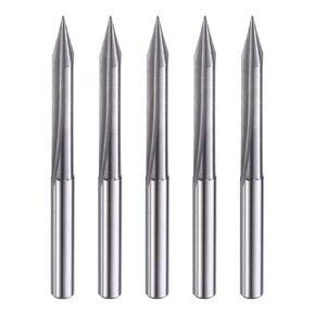 HARFINGTON 5 قطع CNC V Bit 30 درجة 1/8 "عرقوب 0.1 مم طرف نقش V بت كربيد الشطب نهاية مطحنة مع 2 مزامير مستقيمة CNC الخشب نحت بت أداة للخشب الرقائقي الأكريليك MDF حروف