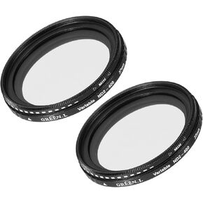 MECCANIXITY ND2-400 Lens Filter Variable Neutral Density Lens Filter 62mm Circular ND Filter Grayscale Filter for Camera Photography Lens 2 Pcs