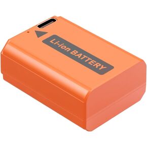 SMALLRIG NP-FW50 Battery 1030mAh USB-C Camera Battery for Sony A7S II / A7R II/ZV-E10, 2.25H Full Charged Battery for Sony A7, A7S, A7R, A6400, A6500, A6300, A5000, A5100, A6000, RX10, Orange - 4965