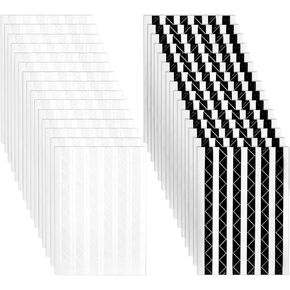 30 Sheet 3060 Pieces Photo Corner Sticker Self-Adhesive Photo Corners Transparent Picture Corners Sticker for Scrapbooking, Memory Book and Picture Album (Black and Transparent)
