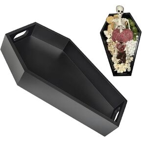 Pink Goth Decor - Halloween Coffin Tray for Gothic Home Decor - Spooky Gothic Tray for Vanity Bathroom Makeup Kitchen Organizer Accessories for Perfumes, Fruits, Keys, Eyeglasses Holder