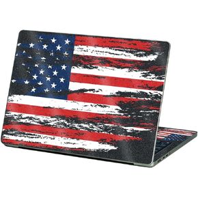 MightySkins Glossy Glitter Skin Compatible with Apple MacBook Air 13.6" M2 (2022) - Tattered Flag | Protective, Durable High-Gloss Glitter Finish | Easy to Apply and Change Styles | Made in The USA