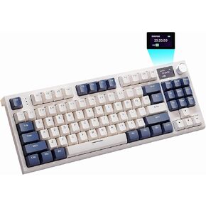 75% Wireless Mechanical Gaming Keyboard with TFT Screen & Knob, Hot swappable MechanicalKeyboard,Pre-Lubricated,2.4G/BT/USB-C,Gasket Office Keyboard, LED RGB Gaming Keyboard