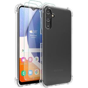 Osophter for Samsung Galaxy A14 5G Case Clear Girls Women Boys with 2pcs Screen Protector Reinforced Corners TPU Shock-Absorption Flexible Cell Phone Cover for Samsung A14 5G(Clear)