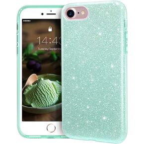 MATEPROX iPhone Se 2022/2020, 8 , 7 Glitter Bling Sparkle Cute Girls Women Protective Case for 4.7" iPhone 7/8/SE (Purple)
