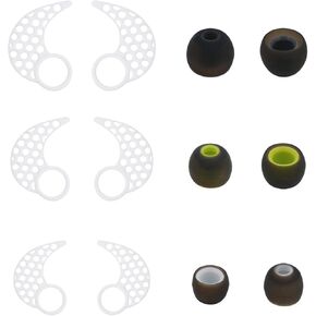 Ear Tips for jaybird x2, BLUEWALL Eartips Ear Gel Ear Hook for Jaybird X, Anti-Slip Durable Silicone SML 3 Pair All in 1 Sets Replacement Ear Cushions for JayBird BlueBuds X, X2, Black