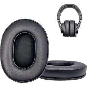 AHG M50X Ear Pads Cushions Compatible with Audio Technica ATH-M50X ATH-M50XBT ATH-M50xSTS ATH-MXBT2 ATH-M40X ATH-M30X ATH-M20X MSR7 Headphones (Black). Premium Sheepskin Leather | AHG FlexiSoft Foam