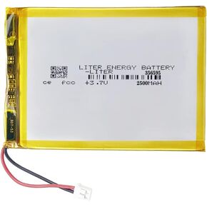 3.7V 356595 2500mAh Lithium Polymer ion Battery Rechargeable Polymer Battery Pack with JST 2.0mm Connector