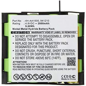 2000mAh 4H-AA1500, 941210 Battery Compatible with Compex Energy Mi-Ready, Edge, Fit 1.0, Fit 3.0, Full Fitness, Mi-Sport, Mi-Fitness, Runner, SP 2.0, SP 4.0, Sport Elite Stimulator