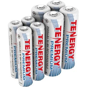 Tenergy Premium High Capacity NiMH Rechargeable Battery Combo, 12xAA and 12xAAA Rechargeable Batteries, 24 Pack