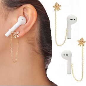Anti Lost Earring Strap for Airpods Anti Lost Strap for Airpods Pro, Wireless Earbuds Earphone Holder Connector, Compatible with Airpods 1 2 3 pro(CZ Flower Stud Style)